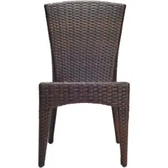 New Castle Wicker Side Chair (Set of 2) - Black/Brown - Safavieh
