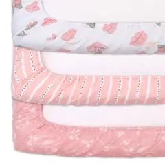 The Peanutshell Floral Changing Pad Covers for Girls, 3-Pack