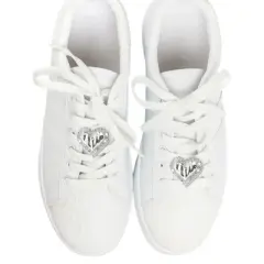 Unique Bargains Rhinestone Heart Shoelace Charms Silver Tone 1 Pair