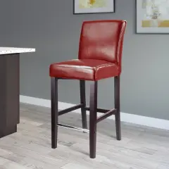 Antonio Bar Height Barstool w/ Bonded Leather Seat - Corliving