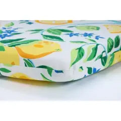 2pc 18.5" x 15.5" Outdoor/Indoor Rounded Chair Pad Lemon Tree Yellow - Pillow Perfect