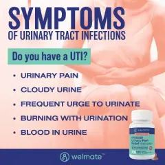 WELMATE UTI Relief Phenazopyridine Hydrochloride 99.5mg Tablets &ndash; 120ct