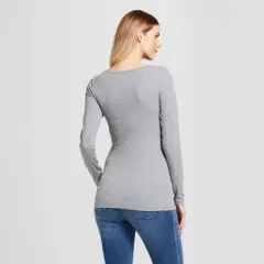 Long Sleeve Nursing Henley Maternity Top - Isabel Maternity by Ingrid & Isabel&trade;