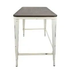 Lumisource Pia Industrial Desk Vintage Cream