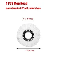 Gigas Smart Round Mop Head Microfiber Refills, 8 Pack