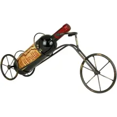 LIVEVIE Classic Vintage Bike Trike Style Wine Rack Freestanding One-Bottle Holder, Bike-Shaped Wine Organizer for Countertop and Tabletop