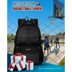 Basketball Bag Backpack with Ball Holder Shoes Compartment, Large Basketball Accessories Sports Bag