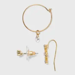 Charm Hoop, Stud and Ear Climber Earring Set 8pc - A New Day&trade;