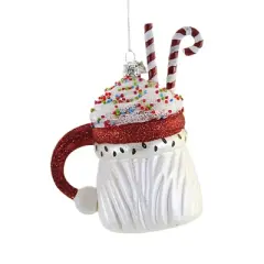 Noble Gems 5.0 Inch Santa Cocoa Mug Tree Ornament , Christmas Ornament Peppermint (1PC)