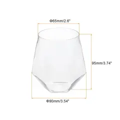Unique Bargains PET Diamond Shape Stemless Lightweight Wine Glasses
