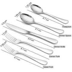 Itopfox 20-Piece Stainless Steel Flatware Set, Mirror Polished Cutlery Set for 4, Includes Knives, Spoons, Forks, Dishwasher Safe for Daily Use