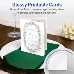 Avery Printable Greeting Cards, 4.25" x 5.5", Glossy White, 50ct