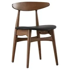 Set of 2 Cortland Danish Modern Walnut Dining Chair - Inspire Q
