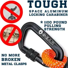 Enthusiast Gear Double Handle Rope Dog Leash with Locking Carabiner for Traffic Training Large and Medium Breeds (6' Foot)