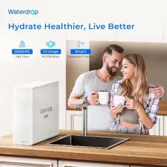 Waterdrop X12-Basic Tankless RO Water Filter, NSF/ANSI 42 & 58 & 372 Certified, 1200 GPD Undersink Reverse Osmosis System, 10-Stage,2-year supply