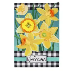 Evergreen Daffodil Garden Garden Burlap Flag 12.5 x 18 Inches Indoor Outdoor Decor