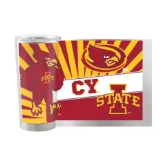 NCAA Iowa State Cyclones 20oz Mascot Stainless Steel Tumbler: Portable Drinkware, Plastic Lid