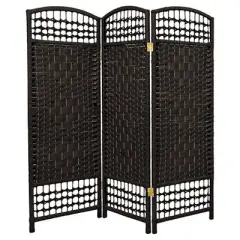 4 ft. Tall Fiber Weave Room Divider (3 Panels) - Oriental Furniture
