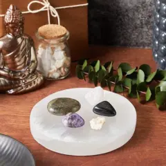 WellBrite Selenite Charging Plate for Crystals and Healing Stone, Home D&eacute;cor (6 Inches)