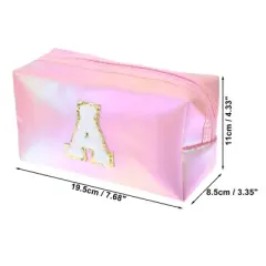 Unique Bargains Women's Durable Letter a Cosmetic Bag Pink 1 Pc
