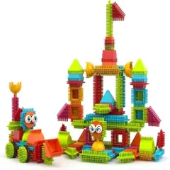 Contixo ST5 STEM Building Toys, 144 pcs Bristle Shape 3D Tiles Construction Educational Block, Creativity Beyond Imagination for Kids Ages 3-8