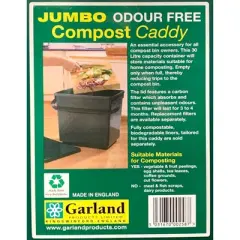 Jumbo Compost Caddy with Replacement Filters & Biodegradable Bags &ndash; 8 Gallon