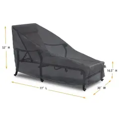 Summerset Shield Long Chaise Lounge Cover Ultimate Protection for Your Outdoor Furniture - 77" x 30" x 16.5"/22.5"/32" Mercury