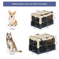 DOMETOUR Dog Crates for  Dogs, Adjustable Fabric Cover by Spiral Iron Pipe, Strengthen Sewing Dog Travel Crate 3 Door Design