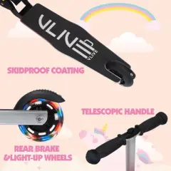 Sandinrayli Scooter Suitcase, Kid Carry on Luggage Scooter, Children Ride on Luggage for Girls, Luggage for Kids (Unicorn)