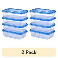 (2 pack) 5.23Cup Plastic Rectangle Food Storage Container