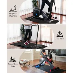 Redliro Foldable Rubber Treadmill Mat, Non-Slip Walking Pad Mats, High Resilience Floor Protector for Home Fitness, Bike Gym Mat,  68" L x 24" W