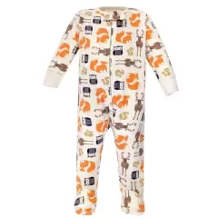 Hudson Baby Infant Boy Cotton Zipper Sleep and Play 3pk, Forest