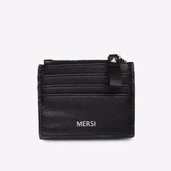 MERSI Tess Studded Card Holder Zipped Wallet - Black
