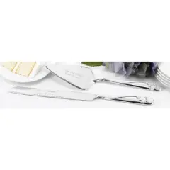 Graceful Heart Wedding Cake Serving Set: Stainless Steel Knife & Server, Red, Hortense B. Hewitt, Love & Romance Theme