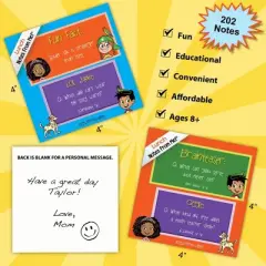 MyWish4U Back to School 2pk Kids' Lunch Box Notes, Fun Facts and LOL Jokes with Brainteasers and Giggles - 200 notes