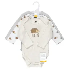 Hudson Baby Unisex Baby Cotton Long-Sleeve Bodysuits, Hedgehog