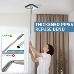 MECO ELEVERDE Extendable Wall Cleaner with 78.5" Stainless Steel Handle Mop & 6 Replaceable Microfiber Head Pads