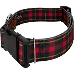 Country Brook Petz 1 1/2 Inch Deluxe Buffalo Plaid Dog Collar