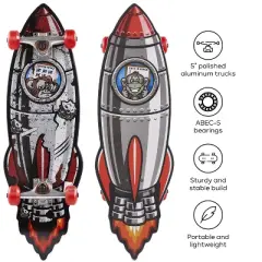 Voyager Rocket Skateboard with Printed Graphic Grip Tape