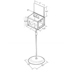 Azar Displays Suggestion Box with Pocket XL 206325-CLR