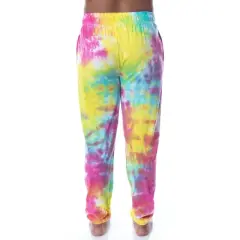 DC Comics Womens' Batman Bat Tie Dye Ombre Sleep Jogger Pajama Pants Multicolored