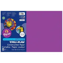 Pacon Tru-Ray 12" x 18" Construction Paper Magenta 50 Sheets/Pack 5 Packs (PAC103032-5)
