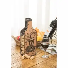 Vintiquewise Vintage Metal Bottle Shaped Wine Cork Holder