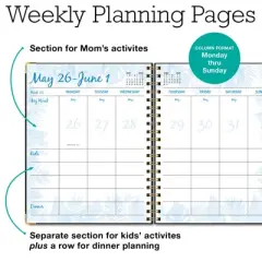Global Printed Products AY 2025-2026 Mom Planner - 8"x10" (Navy Gold Numbers)