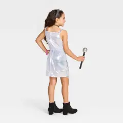 Kids' Pop Star Costume Dress Silver - Hyde and EEK! Boutique&trade;