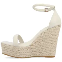 Journee Collection Womens Olesia Tru Comfort Foam Buckle Espadrille Wedge Sandals