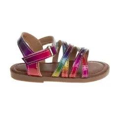 Petalia Girls Open Toe Toddler Hook and Loop Sandal