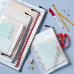 Set of 5 Zippered Pouch Organizers - up&up&trade;: Clear Multicolored Storage Bags, Universal Packing Cubes, PEVA Material