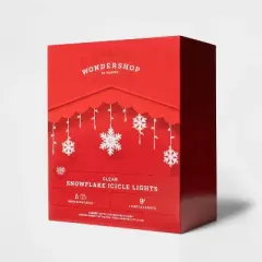 150ct Incandescent Christmas Icicle Lights with Snowflake Novelty Accent Clear Bulbs with White Wire - Wondershop&trade;