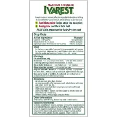 Ivarest Poison Ivy Itch Relief Cream Max Strength 2 Oz